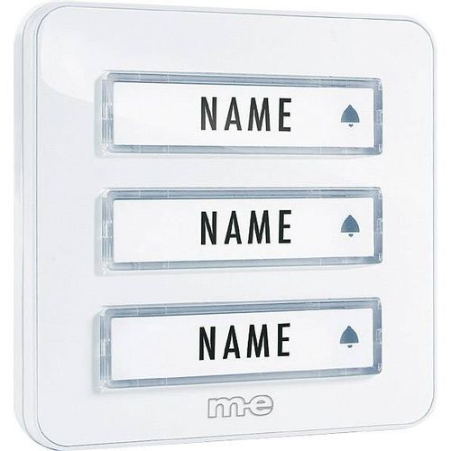m-e modern-electronics KTA-3 W ploča za zvono  s natpisnom pločicom 3-struki bijela 12 V/1 A slika 2