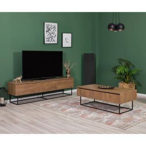 Set namještaja za dnevnu sobu Laxus - 23 boje: Orah, Crna