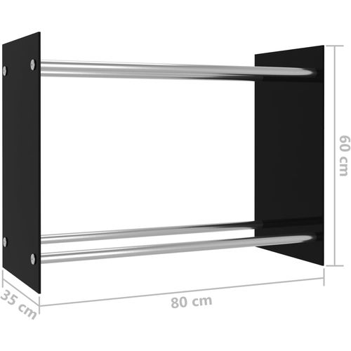 Stalak za drva za ogrjev crni 80 x 35 x 60 cm stakleni slika 6