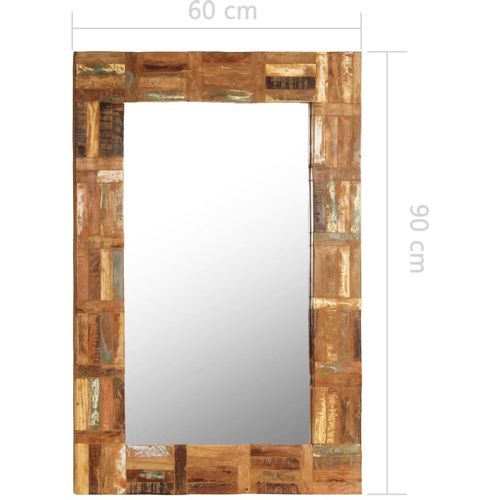 Zidno ogledalo od masivnog obnovljenog drva 60 x 90 cm slika 18