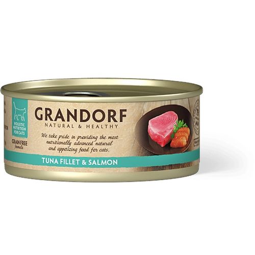 Grandorf Cat Grain Free Konzerva Fileti Tune & Losos, hrana za mačke 70g slika 1