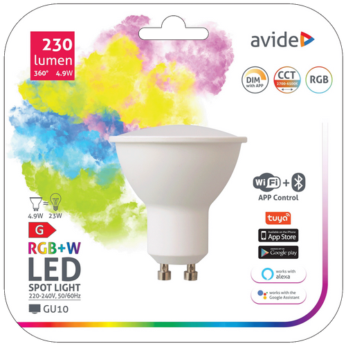 Avide Pametna žarulja, LED 4.9W, GU10, RGB+W, WiFi, Bluetooth slika 1