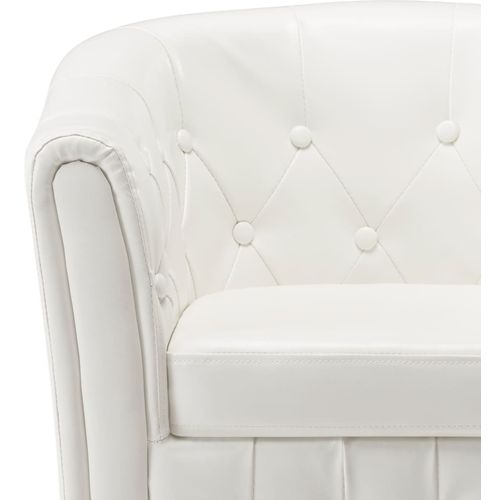 Fotelja od umjetne kože bijela slika 36