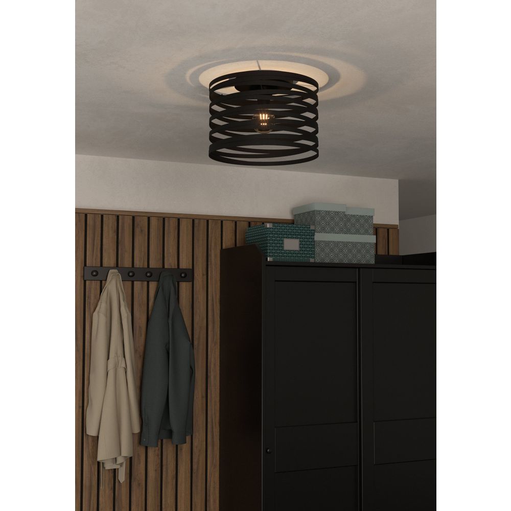 Eglo stropna lampa 'Cremella' E27, promjer 370 mm, crna slika 2