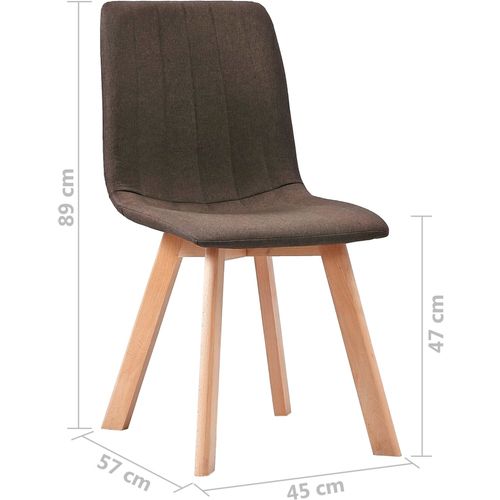 Blagovaonske stolice od tkanine 2 kom smeđe slika 15