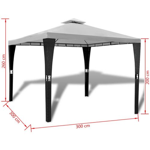 Sjenica s krovom 3 x 3 m krem bijela slika 16