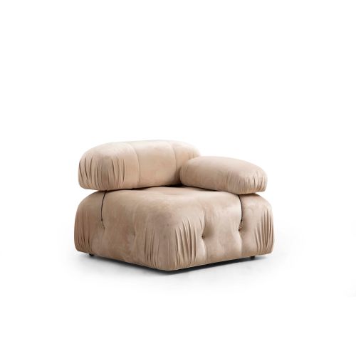 Atelier Del Sofa Bubble 3 Seater ( L1-O1-1R) - Velvet Cream 3-Seat Sofa slika 3