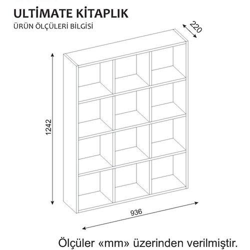 Woody Fashion Polica za knjige, Bijela boja, Ultimate - White slika 3