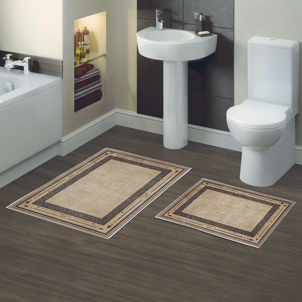 Set višebojnih prostirki za kupatilo Kt487 (2 komada) slika 1