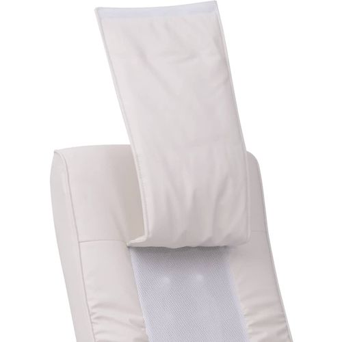 Shiatsu masažna fotelja od umjetne kože bijela slika 50