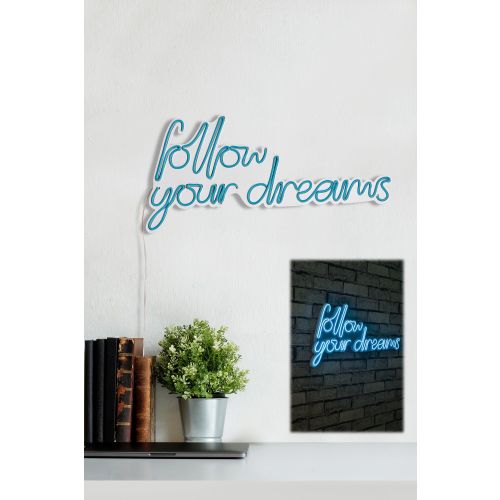 Wallity Zidna dekoracije svijetleća EAT, Follow Your Dreams - Blue slika 12