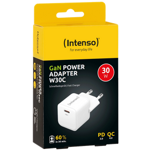 Intenso Punjač kučni, brzi, USB-C, 3A, 30W - Power Adapter W30C Gan