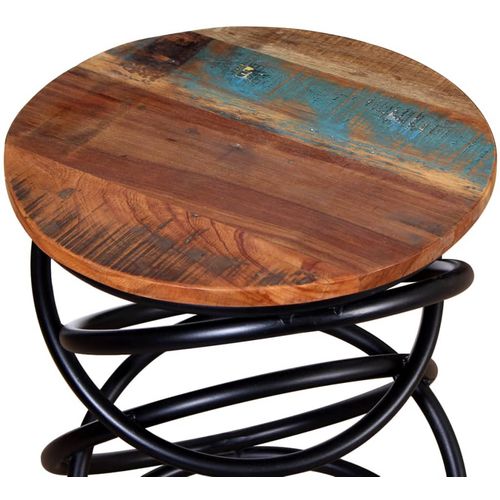 Kutni stolić od masivnog obnovljenog drva slika 44