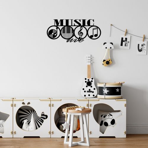 Music - 467 Black Decorative Metal Wall Accessory slika 3