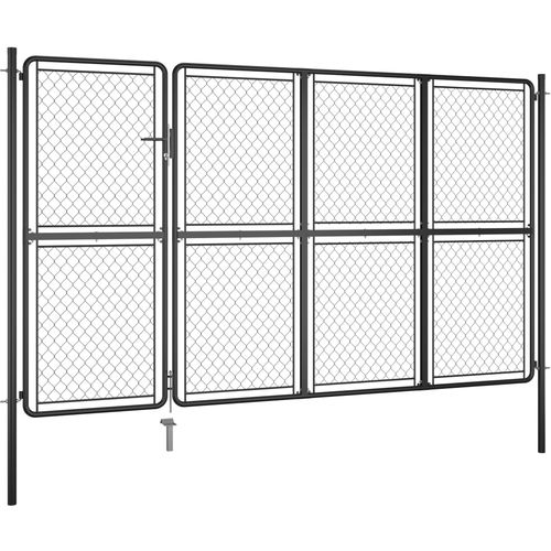 Vrtna vrata čelična 200 x 350 cm antracit slika 13