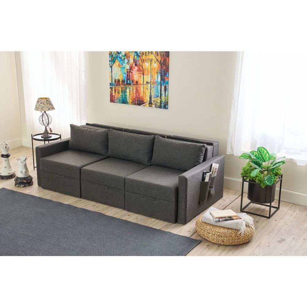 Krevetna sofa u kutu Saros – smeđa slika 3