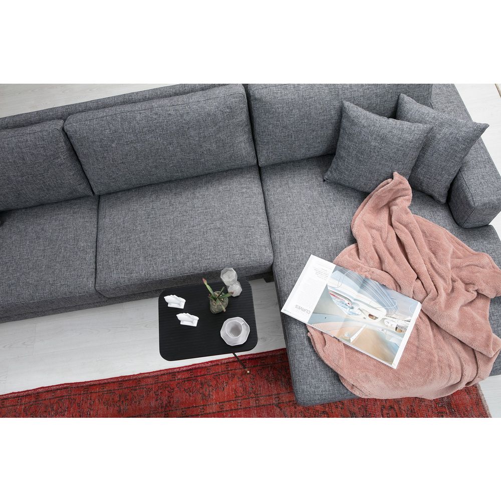 Nordijska Kutna Sofa na Razvlačenje Desna (L3+Chl) Tamno Siva slika 4