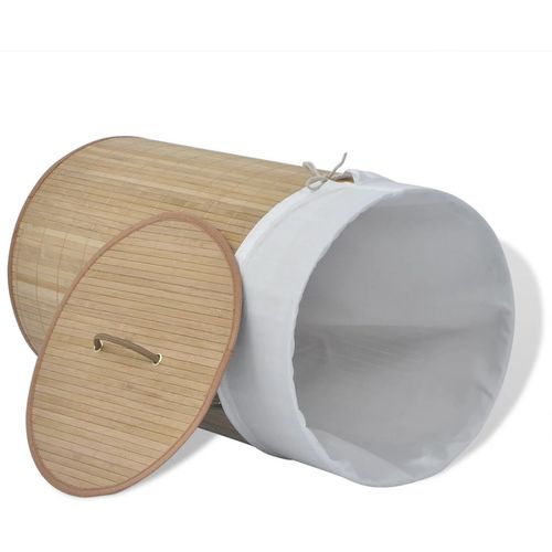 242723 Bamboo Laundry Bin Round Natural slika 17