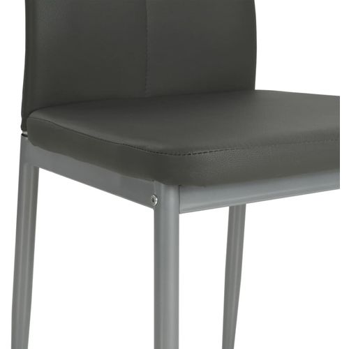Blagovaonske stolice od umjetne kože 4 kom sive slika 7