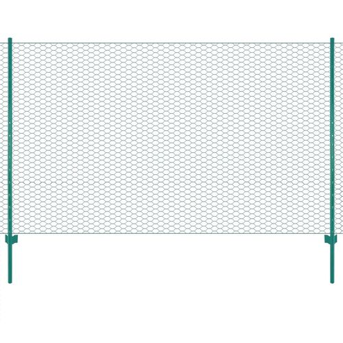 Ograda od žičane mreže sa stupovima čelična 25 x 2 m zelena slika 1