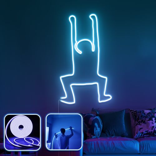 Opviq dekorativna zidna led svjetiljka, Happiness - XL - Blue slika 2