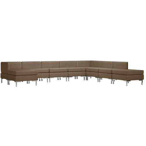 9-dijelni set sofa od tkanine smeđi slika 2