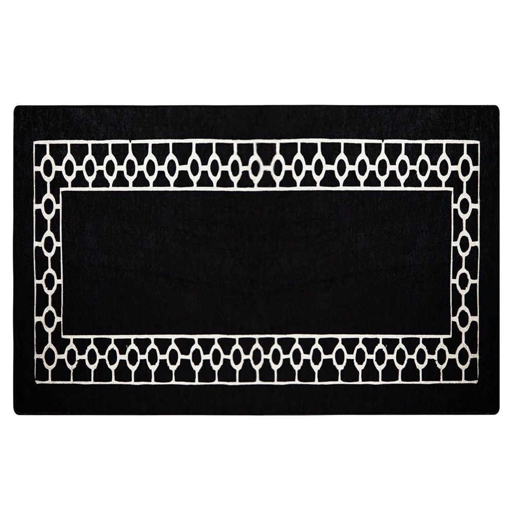 Crno-bijeli hodnički tepih Bague Black 100x200 slika 2