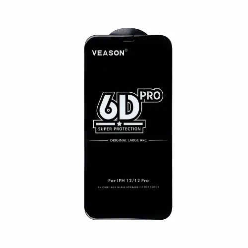 6D Pro Veason Glass kaljeno staklo za iPhone XR / 11 crno slika 4