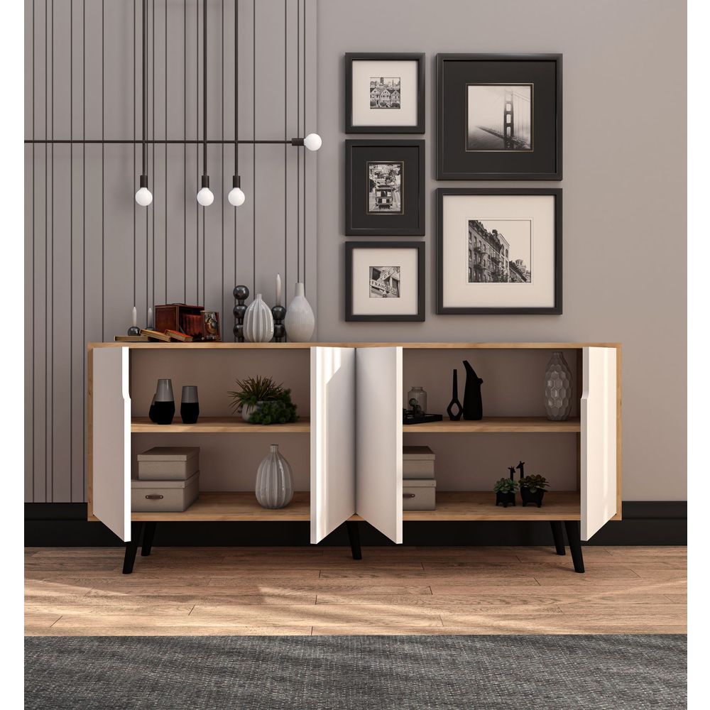 Dresser (konzola) "Latina Modern 180" - boja: safirni hrast i bijela slika 3