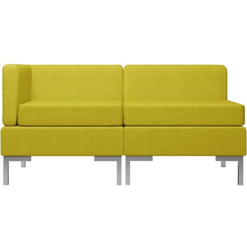 2-dijelni set sofa od tkanine žuti slika 29