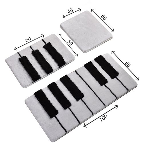 Colourful Cotton Set akrilnih kupaonskih prostirača (3 komada) Piyano slika 3