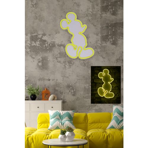 Wallity Ukrasna plastična LED rasvjeta, Mickey Mouse - Yellow slika 3