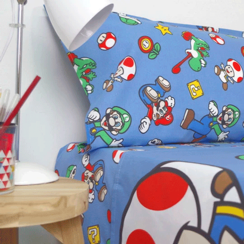 Super Mario Bros sheets set bed 90cm slika 3