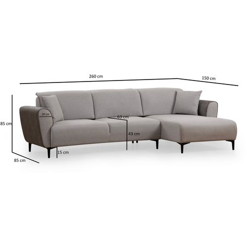 Aren Right - Grey Grey Corner Sofa-Bed slika 10
