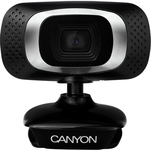 CANYON C3 720P HD webcam with USB2.0. connector, 360° rotary view scope, 1.0Mega pixels, Resolution 1280*720, viewing angle 60°, cable length 2.0m, Black, 62.2x46.5x57.8mm, 0.074kg slika 1