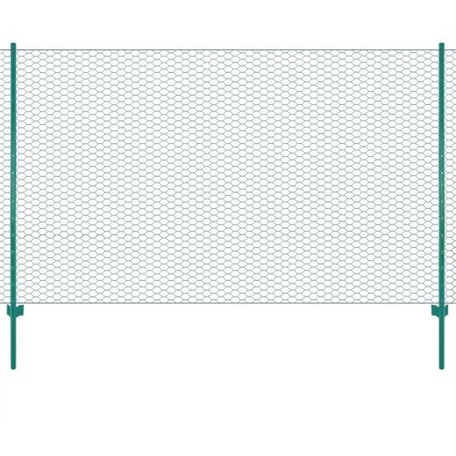 Ograda od žičane mreže sa stupovima čelična 25 x 1,5 m zelena slika 14