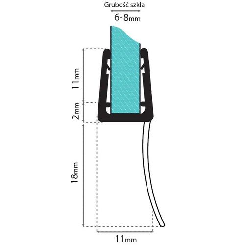 Donja brtva za tuš kabinu 6-8 mm Rea slika 3