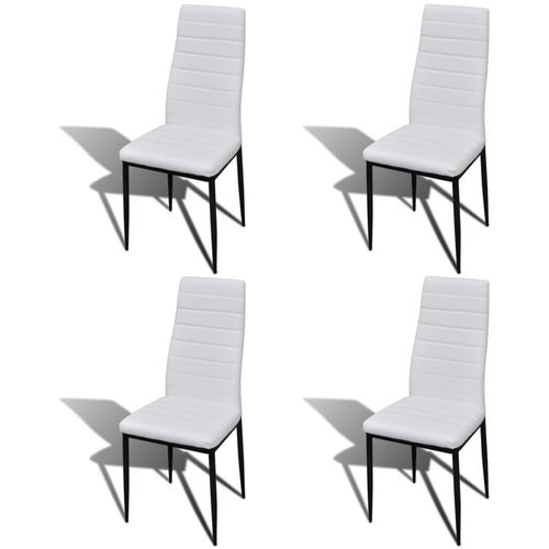 Blagovaonski set sa stolicama tankih linija 4 kom i 1 staklenim stolom slika 15