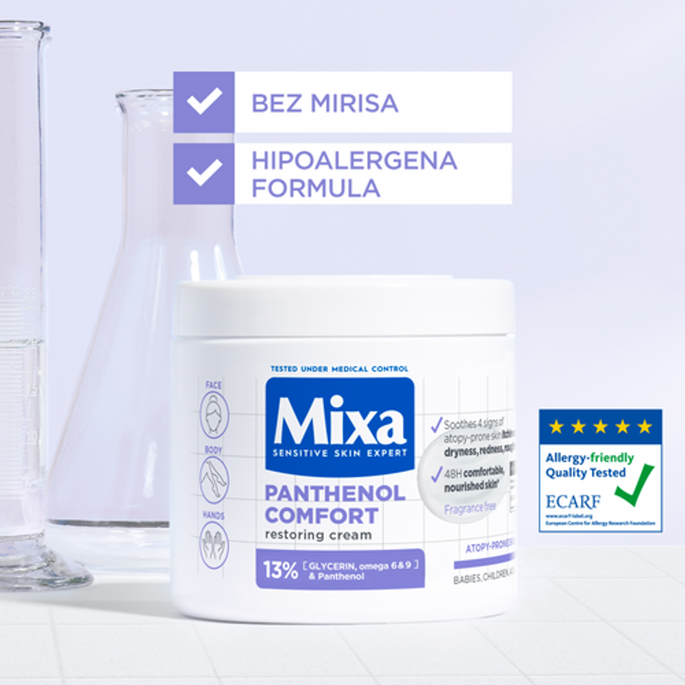 Mixa Panthenol Comfort Umirujuća krema za kožu sklonu atopiji 400ml slika 2