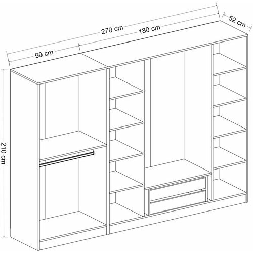 Kale Plus - 7812 Fume Wardrobe slika 8