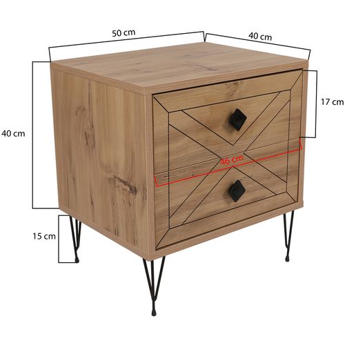 Luna - Pine Pine Nightstand slika 13