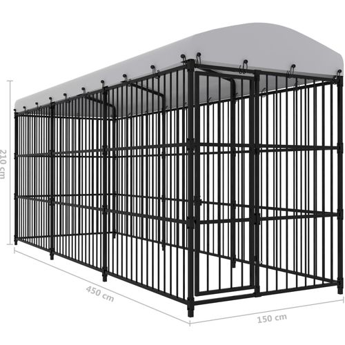 Vanjski kavez za pse s krovom 450 x 150 x 210 cm slika 5