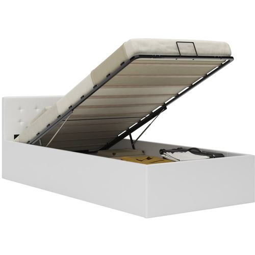 Hidraulični okvir za krevet od umjetne kože bijeli 100 x 200 cm slika 35