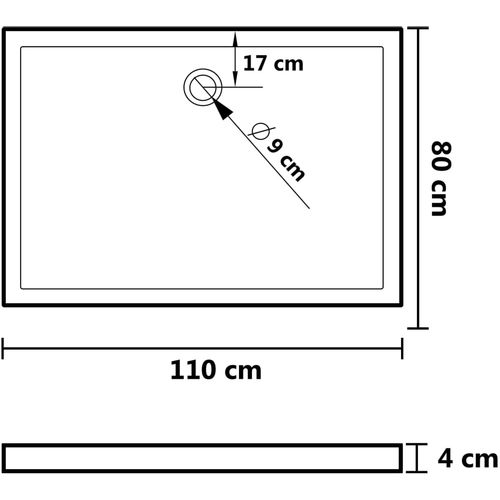 Pravokutna ABS tuš-kada bijela 80 x 110 cm slika 7