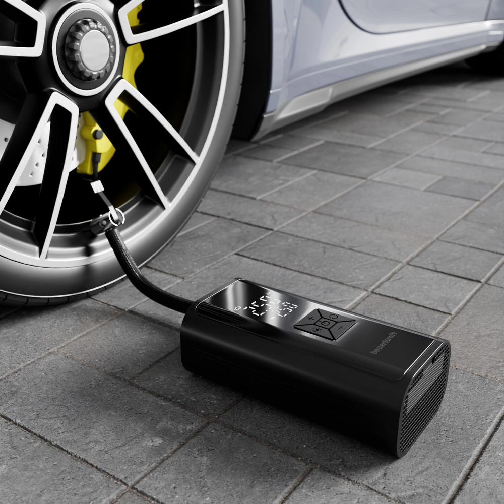 Električna pumpa za bicikl, kompresor za gume, power bank 6000 mAh, LED svjetiljka slika 2
