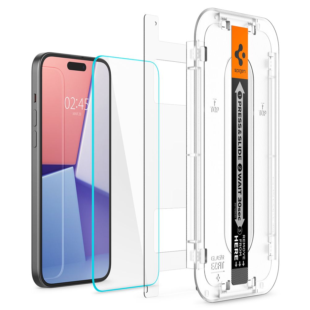 Spigen Glass tR EZ Fit 2 Pack, transparency - iPhone 16/15 slika 7