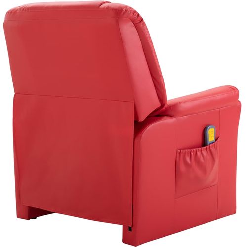 Masažna fotelja od umjetne kože crvena slika 4