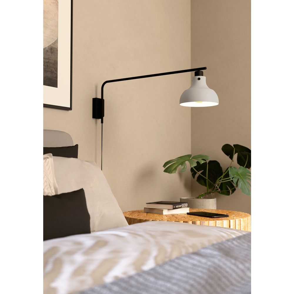 Eglo zidna lampa Matlock E27, crno-siva slika 2