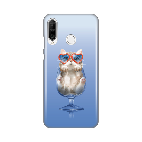 Torbica Silikonska Print za Huawei P30 Lite Funny Cat slika 1