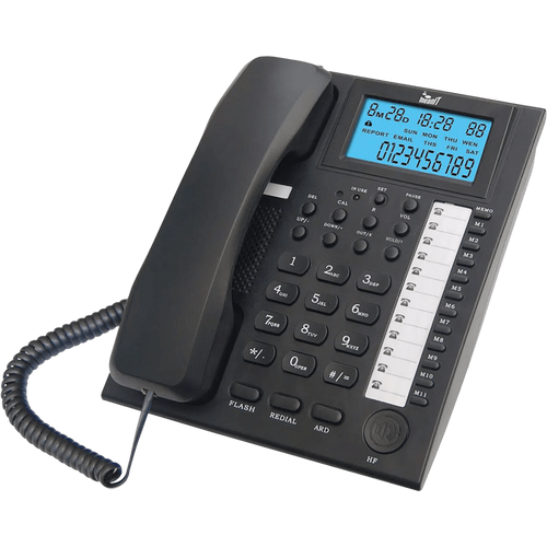 MeanIT Telefon analogni, stolni, LCD zaslon, crni - ST200 Black slika 1